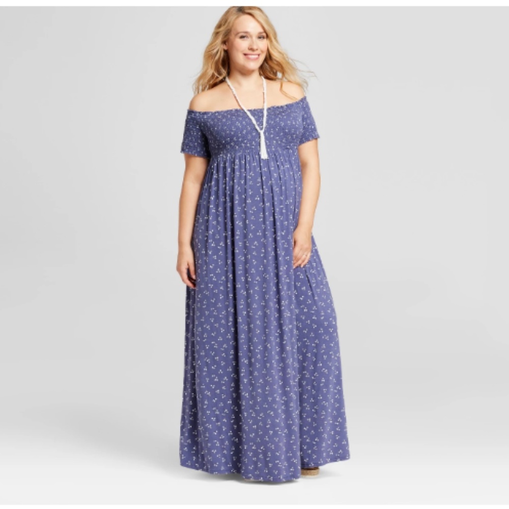 Maternity Smocked Maxi Dress #59-72 - Picture 1 of 2